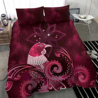 New Zealand Matariki Bedding Set Maori Tui Bird Magenta Galaxy