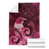New Zealand Matariki Blanket Maori Tui Bird Magenta Galaxy