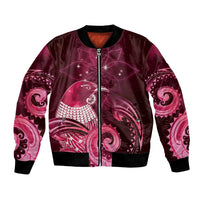 New Zealand Matariki Bomber Jacket Maori Tui Bird Magenta Galaxy