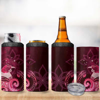 New Zealand Matariki 4 in 1 Can Cooler Tumbler Maori Tui Bird Magenta Galaxy