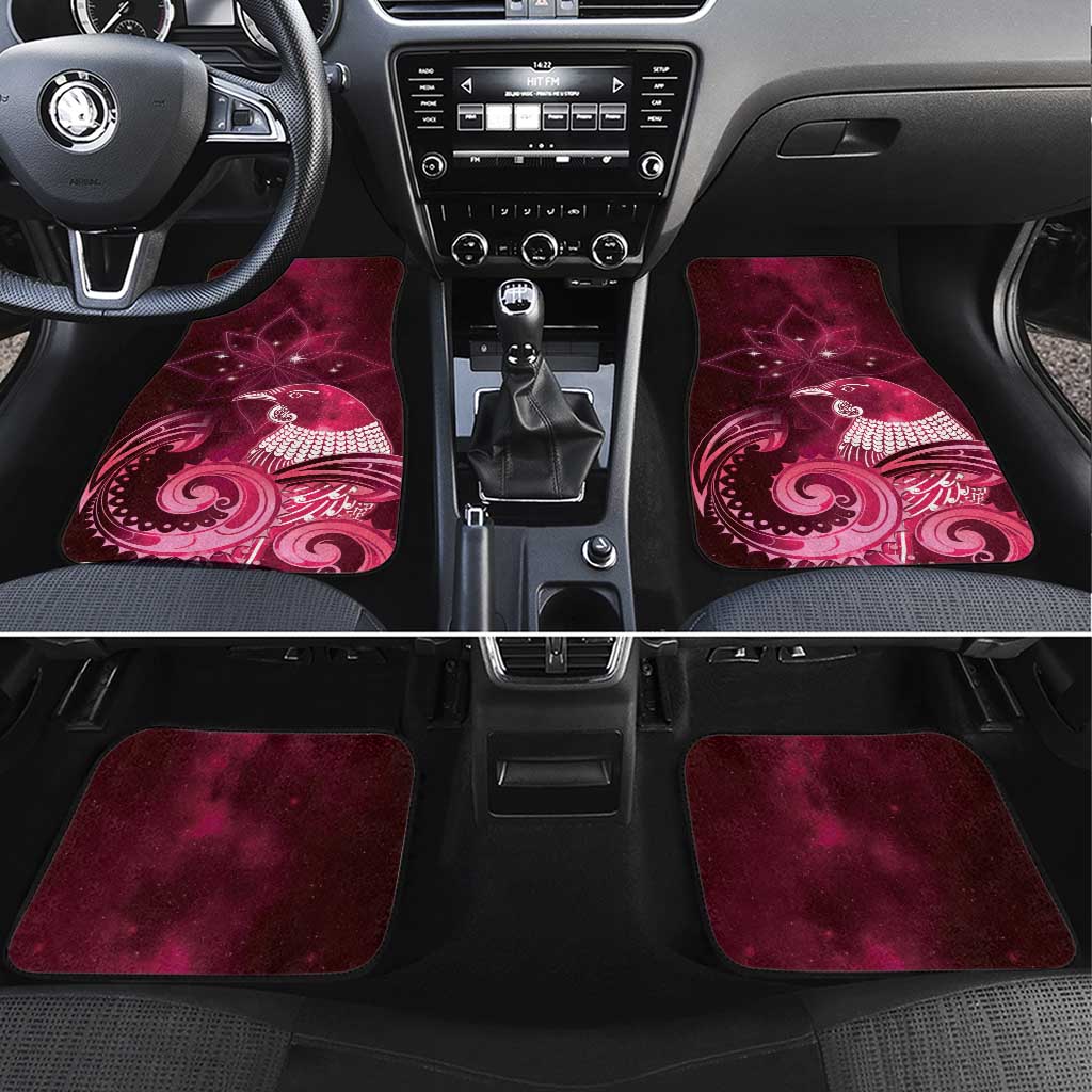 New Zealand Matariki Car Mats Maori Tui Bird Magenta Galaxy