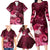 New Zealand Matariki Family Matching Long Sleeve Bodycon Dress and Hawaiian Shirt Maori Tui Bird Magenta Galaxy