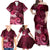 New Zealand Matariki Family Matching Off Shoulder Maxi Dress and Hawaiian Shirt Maori Tui Bird Magenta Galaxy
