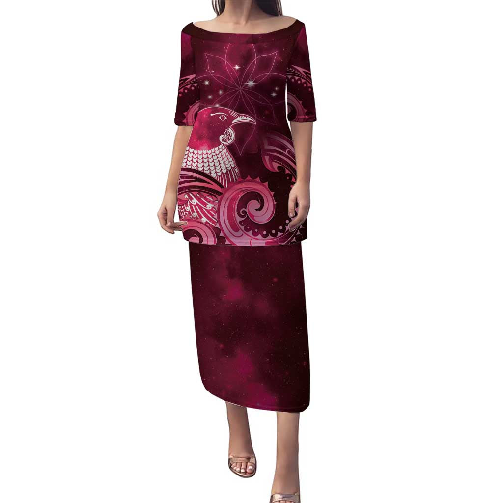 New Zealand Matariki Puletasi Maori Tui Bird Magenta Galaxy