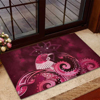 New Zealand Matariki Rubber Doormat Maori Tui Bird Magenta Galaxy