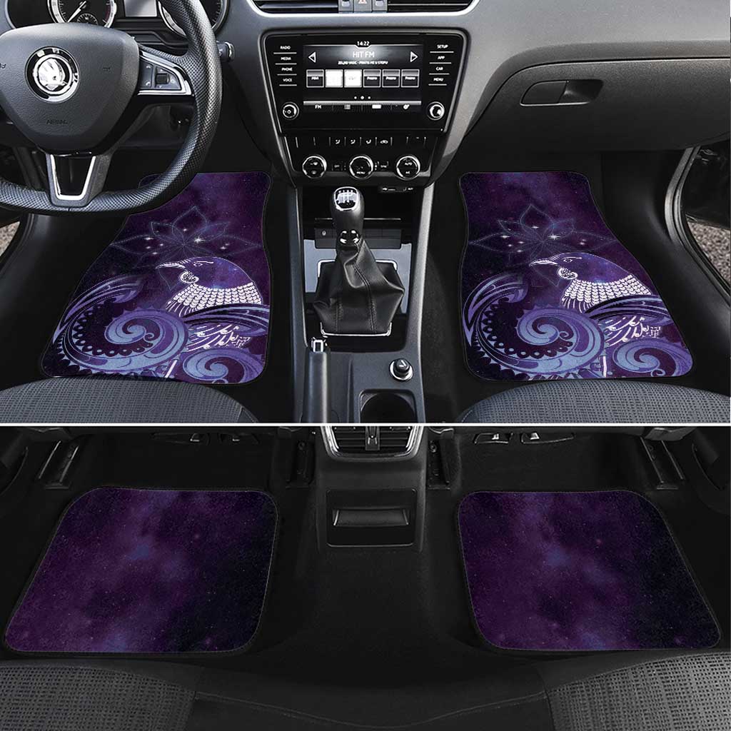 New Zealand Matariki Car Mats Maori Tui Bird Purple Galaxy