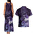 New Zealand Matariki Couples Matching Tank Maxi Dress and Hawaiian Shirt Maori Tui Bird Purple Galaxy