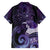 New Zealand Matariki Family Matching Long Sleeve Bodycon Dress and Hawaiian Shirt Maori Tui Bird Purple Galaxy