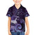 New Zealand Matariki Family Matching Long Sleeve Bodycon Dress and Hawaiian Shirt Maori Tui Bird Purple Galaxy