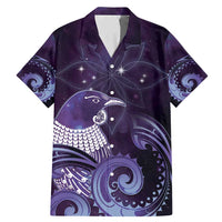 New Zealand Matariki Family Matching Mermaid Dress and Hawaiian Shirt Maori Tui Bird Purple Galaxy