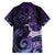 New Zealand Matariki Family Matching Short Sleeve Bodycon Dress and Hawaiian Shirt Maori Tui Bird Purple Galaxy