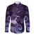 New Zealand Matariki Family Matching Short Sleeve Bodycon Dress and Hawaiian Shirt Maori Tui Bird Purple Galaxy