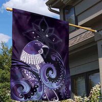 New Zealand Matariki Garden Flag Maori Tui Bird Purple Galaxy