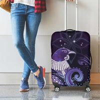New Zealand Matariki Luggage Cover Maori Tui Bird Purple Galaxy