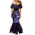 New Zealand Matariki Mermaid Dress Maori Tui Bird Purple Galaxy