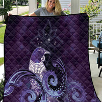 New Zealand Matariki Quilt Maori Tui Bird Purple Galaxy