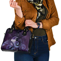 New Zealand Matariki Shoulder Handbag Maori Tui Bird Purple Galaxy