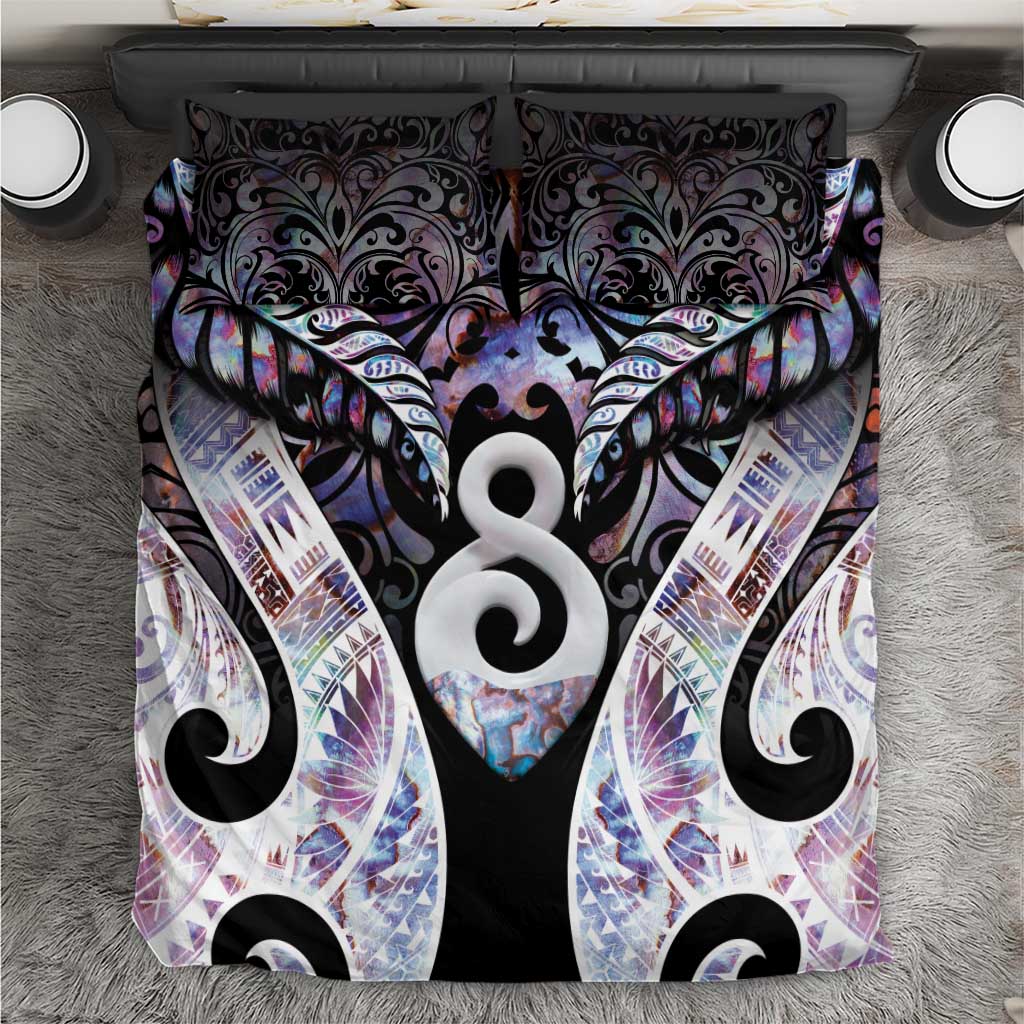 New Zealand Aotearoa Bedding Set Pikorua Single Twist Pink Paua Shell