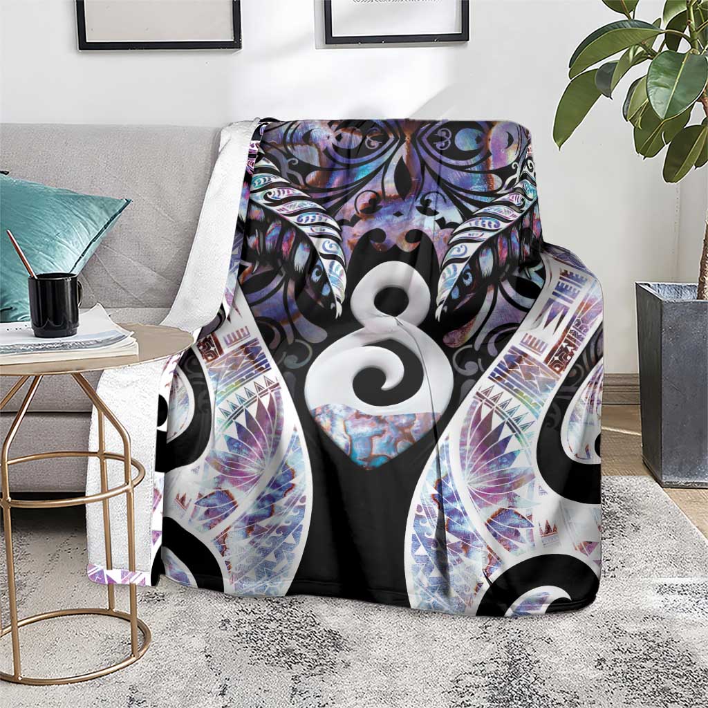 New Zealand Aotearoa Blanket Pikorua Single Twist Pink Paua Shell