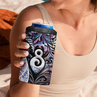 New Zealand Aotearoa 4 in 1 Can Cooler Tumbler Pikorua Single Twist Pink Paua Shell