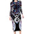 New Zealand Aotearoa Family Matching Long Sleeve Bodycon Dress and Hawaiian Shirt Pikorua Single Twist Pink Paua Shell