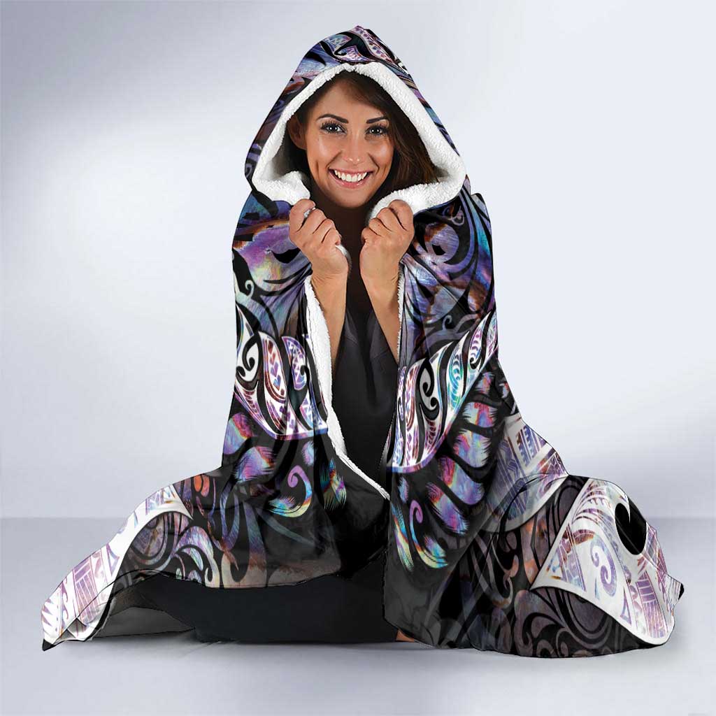 New Zealand Aotearoa Hooded Blanket Pikorua Single Twist Pink Paua Shell
