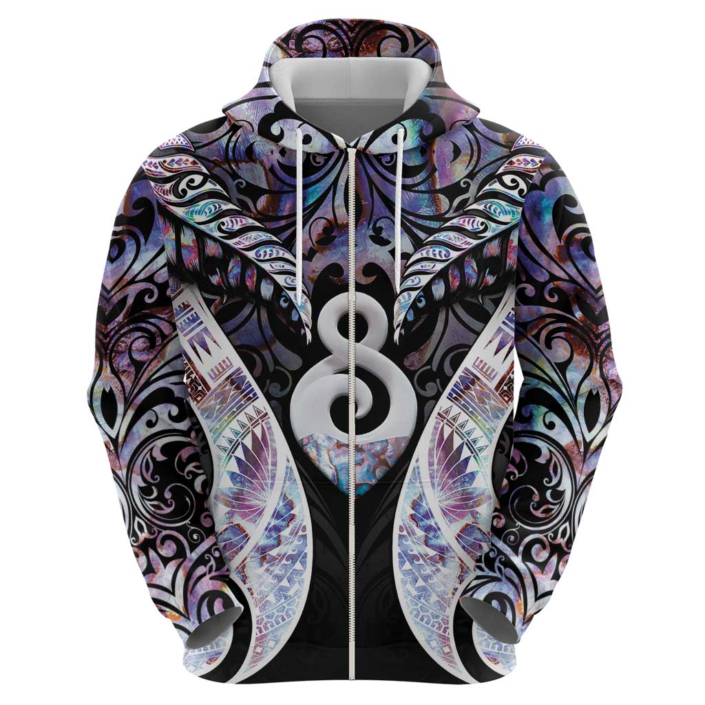 New Zealand Aotearoa Hoodie Pikorua Single Twist Pink Paua Shell