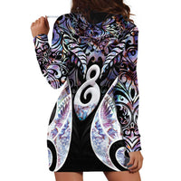 New Zealand Aotearoa Hoodie Dress Pikorua Single Twist Pink Paua Shell
