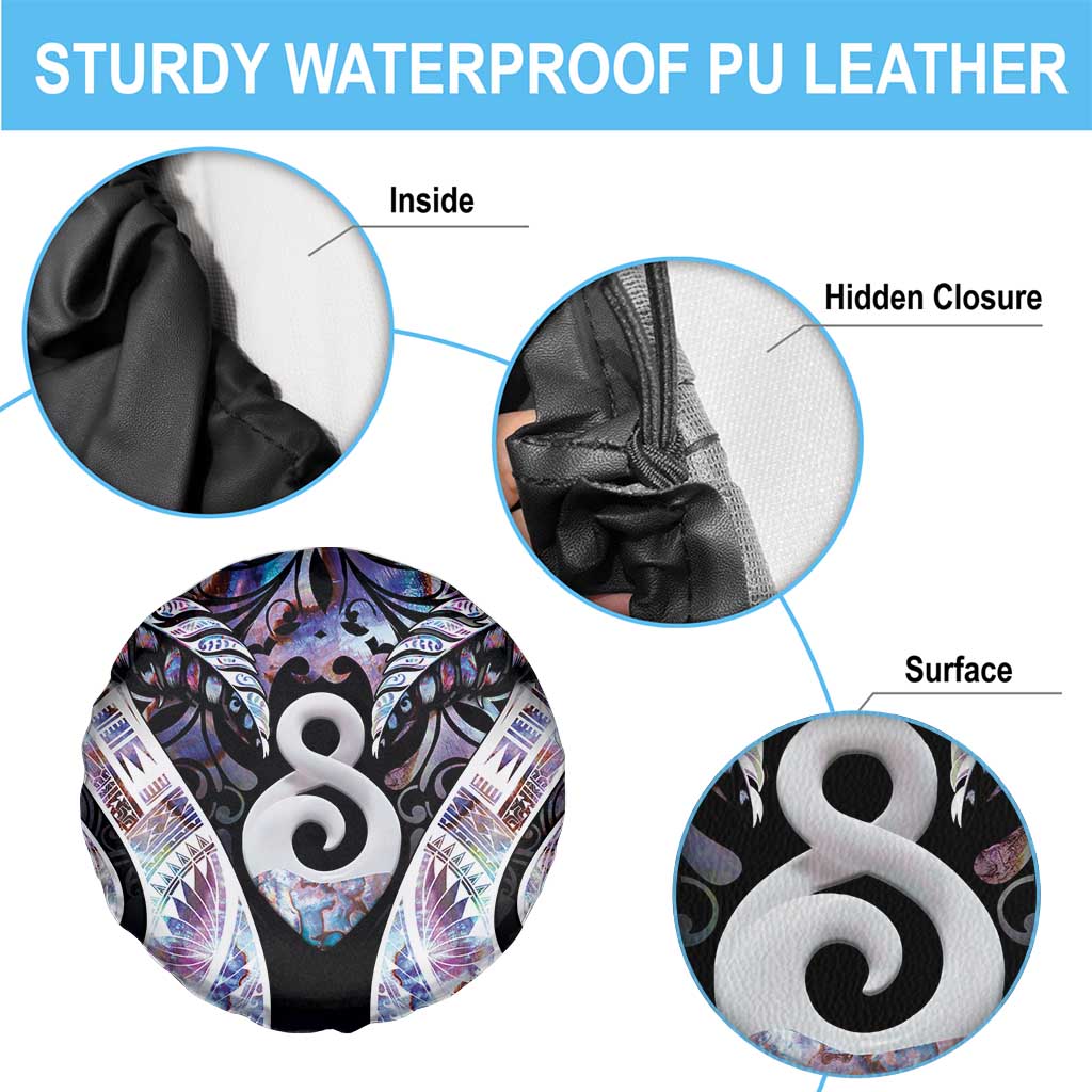 New Zealand Aotearoa Spare Tire Cover Pikorua Single Twist Pink Paua Shell