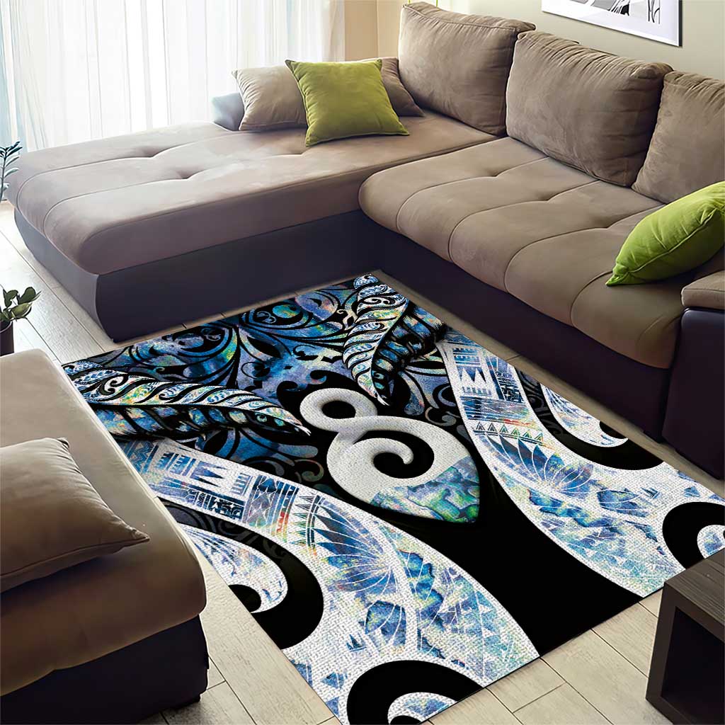 New Zealand Aotearoa Area Rug Pikorua Single Twist Green Paua Shell