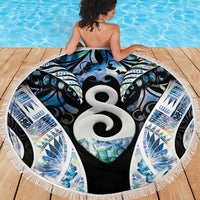 New Zealand Aotearoa Beach Blanket Pikorua Single Twist Green Paua Shell