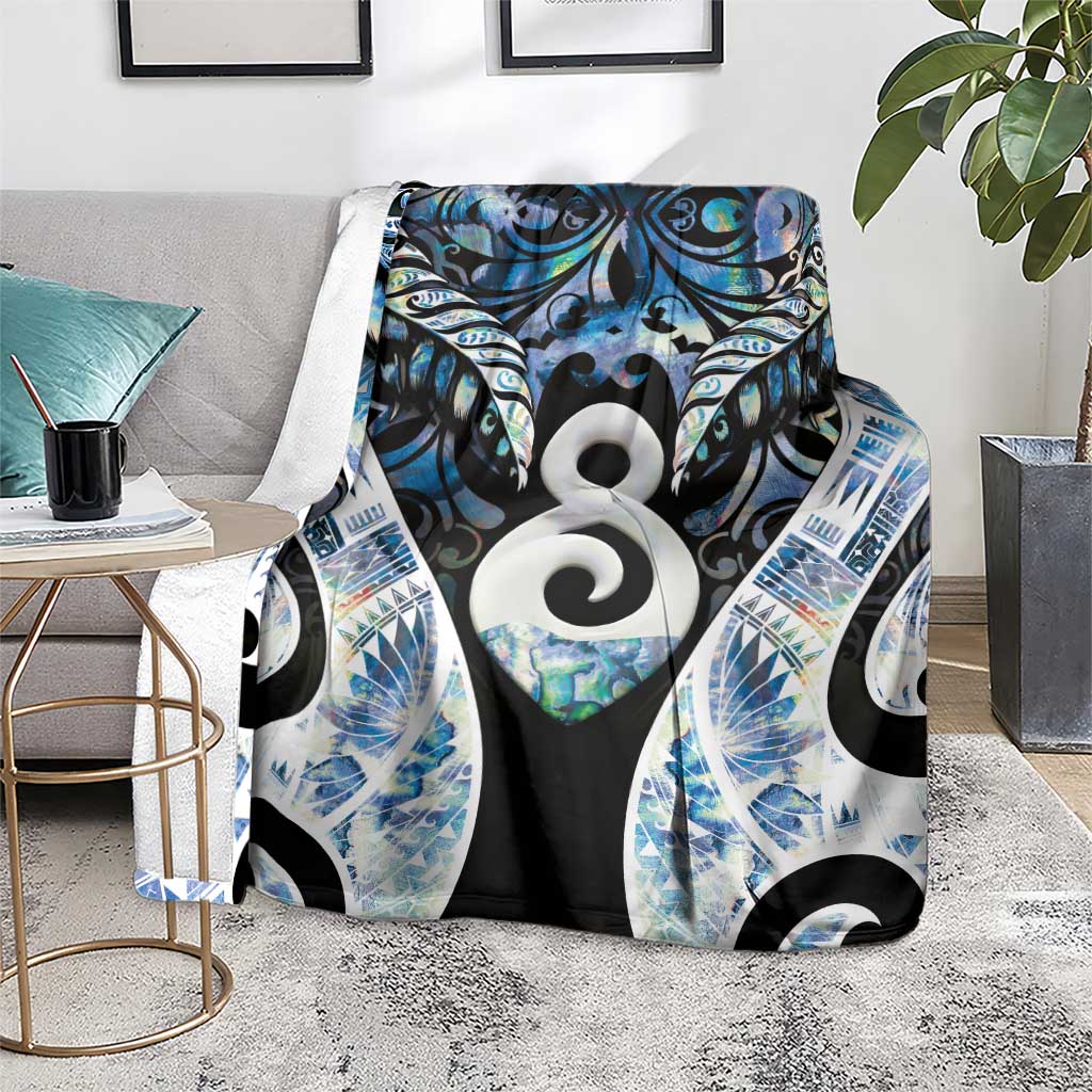 New Zealand Aotearoa Blanket Pikorua Single Twist Green Paua Shell