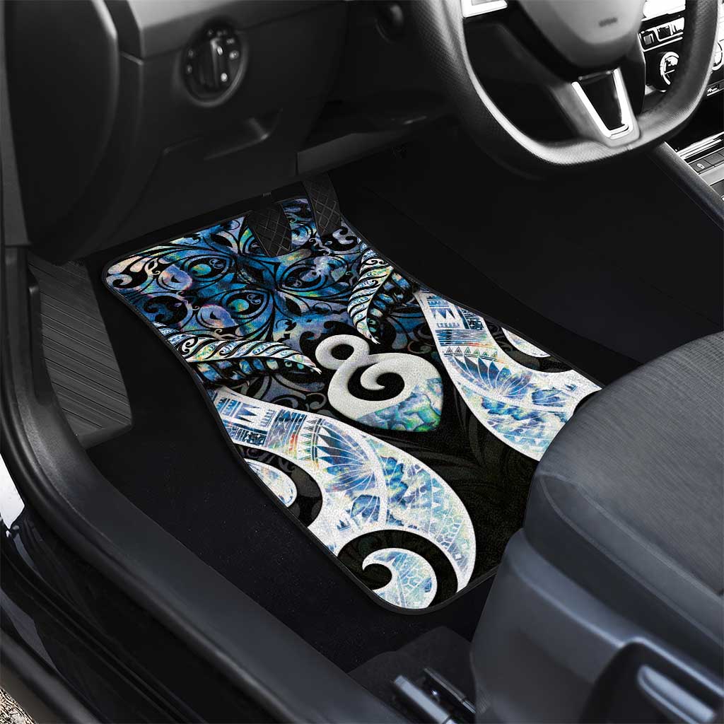 New Zealand Aotearoa Car Mats Pikorua Single Twist Green Paua Shell