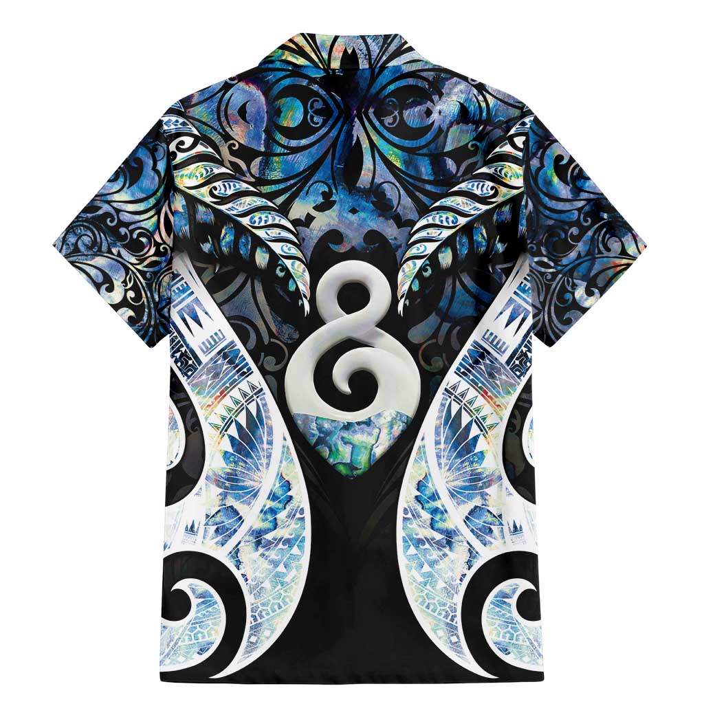 New Zealand Aotearoa Family Matching Mermaid Dress and Hawaiian Shirt Pikorua Single Twist Green Paua Shell DT05 - Polynesian Pride