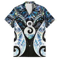 New Zealand Aotearoa Family Matching Off The Shoulder Long Sleeve Dress and Hawaiian Shirt Pikorua Single Twist Green Paua Shell