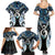 New Zealand Aotearoa Family Matching Summer Maxi Dress and Hawaiian Shirt Pikorua Single Twist Green Paua Shell