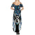 New Zealand Aotearoa Family Matching Summer Maxi Dress and Hawaiian Shirt Pikorua Single Twist Green Paua Shell