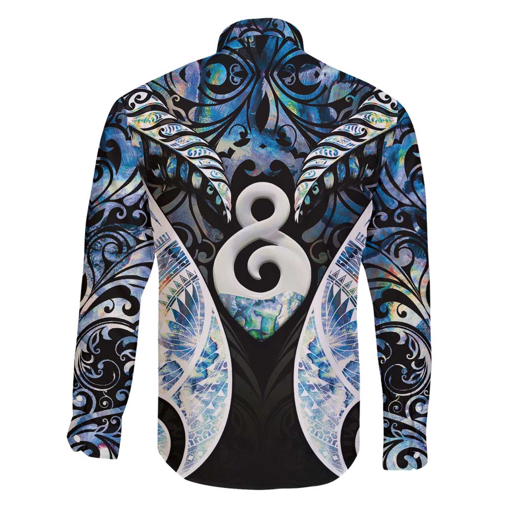 New Zealand Aotearoa Family Matching Tank Maxi Dress and Hawaiian Shirt Pikorua Single Twist Green Paua Shell