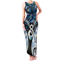 New Zealand Aotearoa Family Matching Tank Maxi Dress and Hawaiian Shirt Pikorua Single Twist Green Paua Shell
