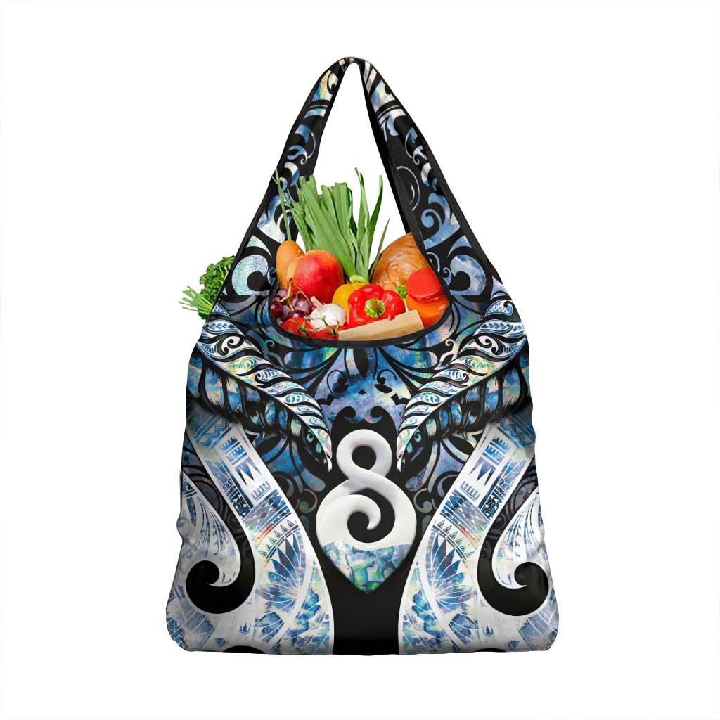 New Zealand Aotearoa Grocery Bag Pikorua Single Twist Green Paua Shell