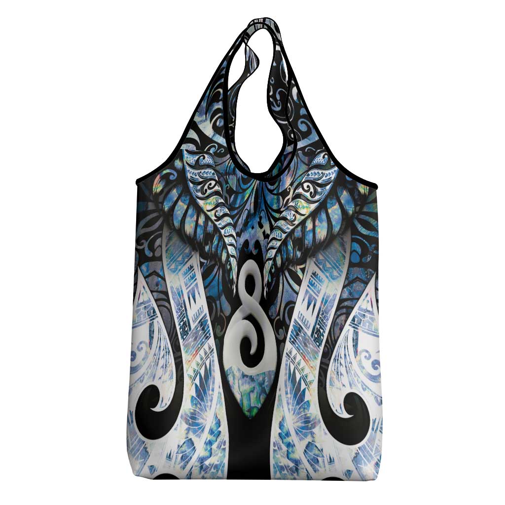 New Zealand Aotearoa Grocery Bag Pikorua Single Twist Green Paua Shell