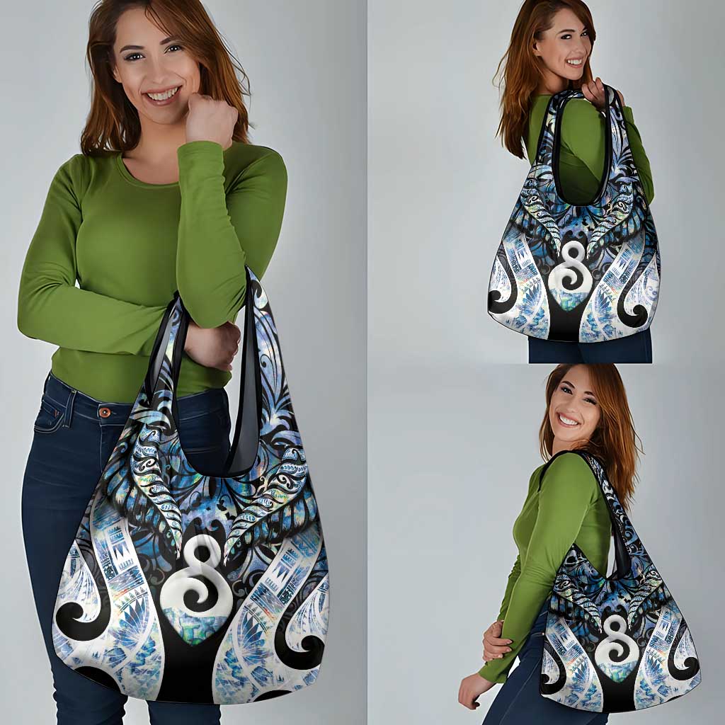 New Zealand Aotearoa Grocery Bag Pikorua Single Twist Green Paua Shell
