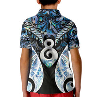 New Zealand Aotearoa Kid Polo Shirt Pikorua Single Twist Green Paua Shell