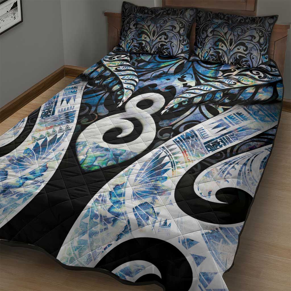 New Zealand Aotearoa Quilt Bed Set Pikorua Single Twist Green Paua Shell