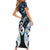 New Zealand Aotearoa Short Sleeve Bodycon Dress Pikorua Single Twist Green Paua Shell