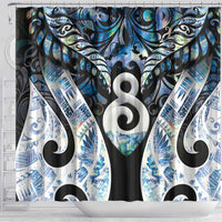 New Zealand Aotearoa Shower Curtain Pikorua Single Twist Green Paua Shell