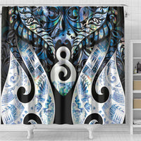 New Zealand Aotearoa Shower Curtain Pikorua Single Twist Green Paua Shell
