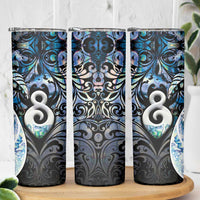 New Zealand Aotearoa Skinny Tumbler Pikorua Single Twist Green Paua Shell DT05 - Polynesian Pride