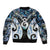 New Zealand Aotearoa Sleeve Zip Bomber Jacket Pikorua Single Twist Green Paua Shell