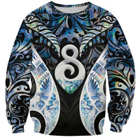 New Zealand Aotearoa Sweatshirt Pikorua Single Twist Green Paua Shell DT05 Unisex Green - Polynesian Pride